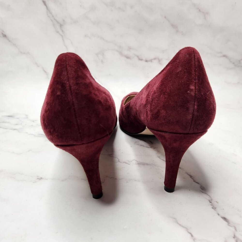 Cole Haan Grand OS Signature Maroon Velvet Stiletto Heels Pumps Women's 10 - Picture 4 of 11